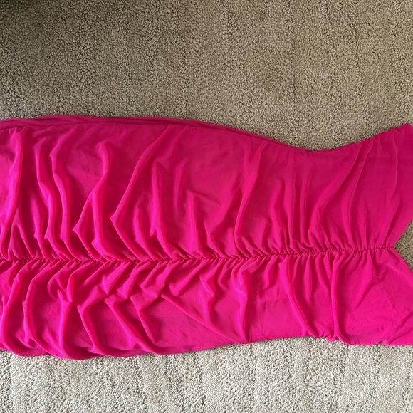 Guess Pink Ruched Bodycon Midi Dress - Picture 3 of 4